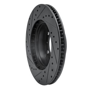 Porsche Boxster Brake Rotor (1) - Front Right - R1 Concepts - Drilled & Slotted - Black - `97-`04